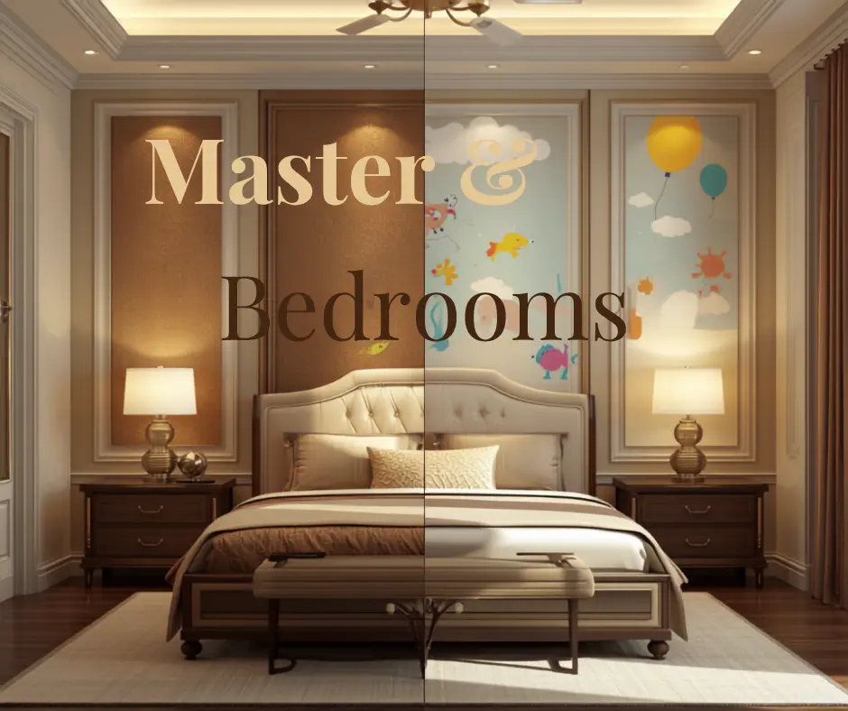 Modern 3BHK bedroom painting ideas