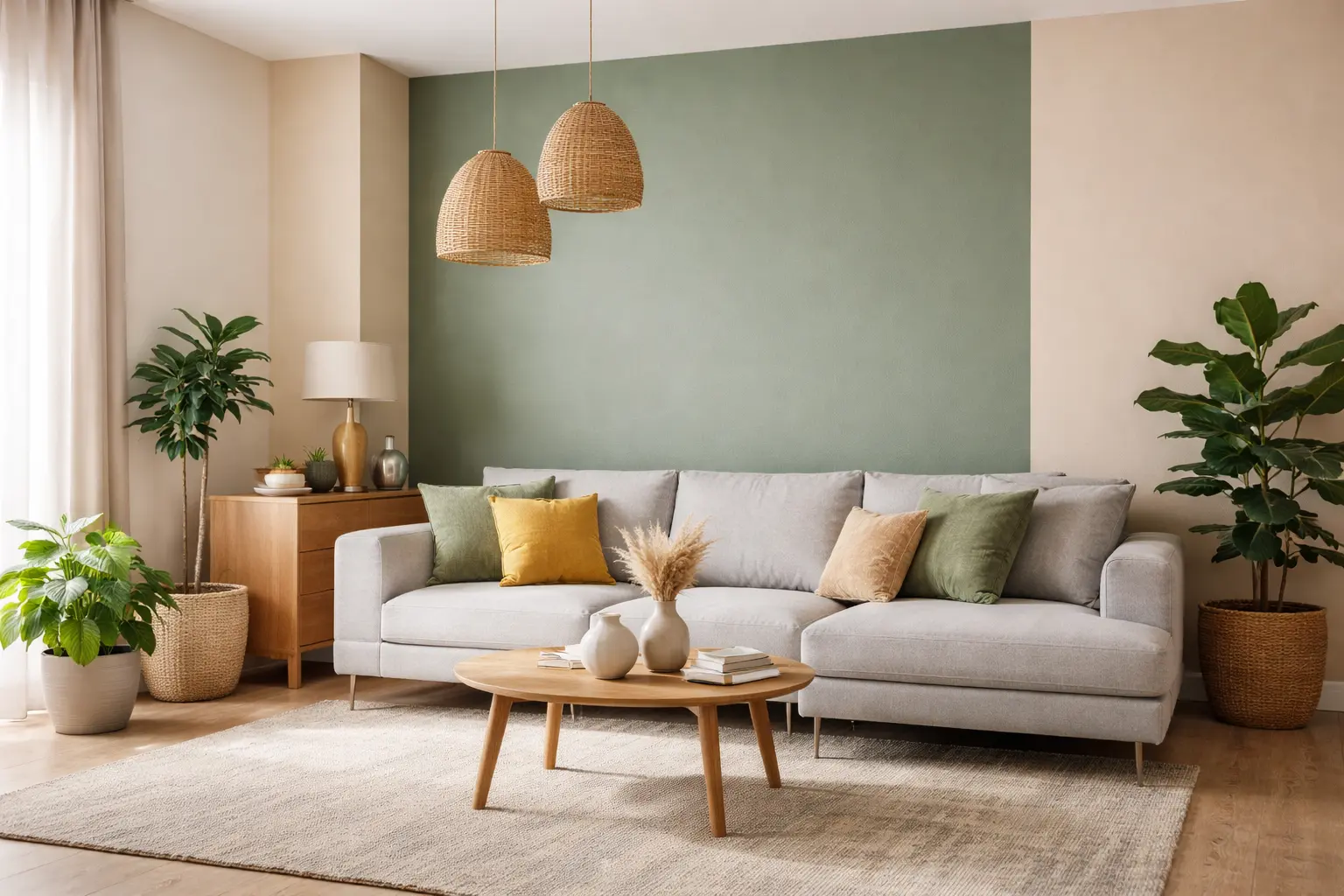 Wall paint colour combination for living room in Mumbai home