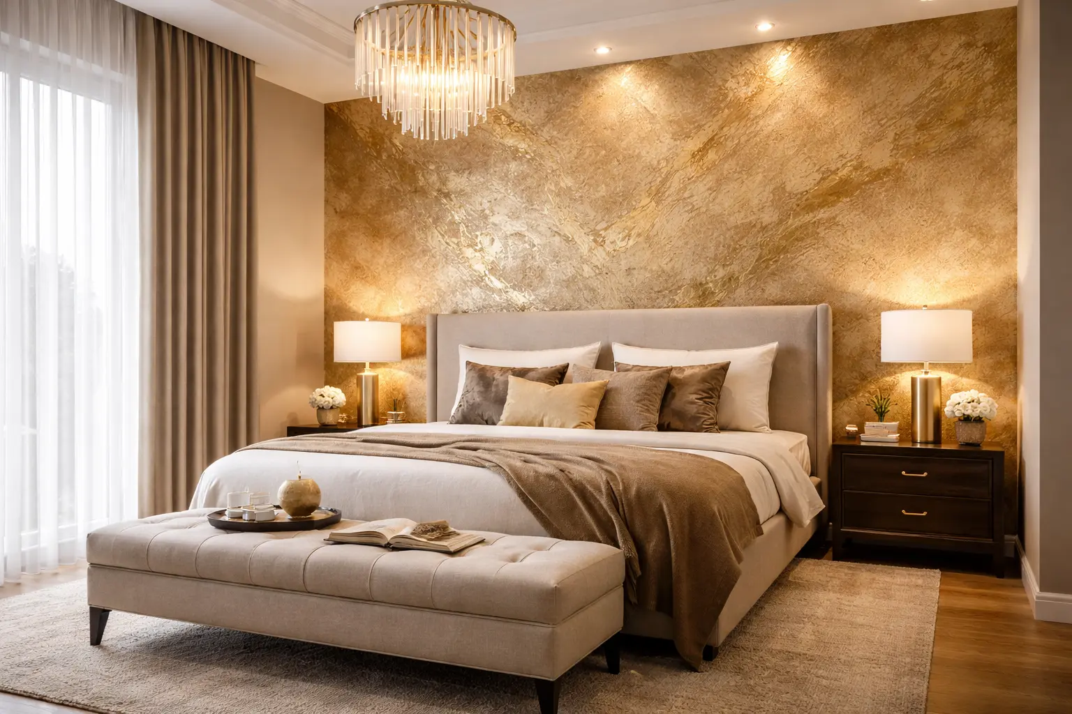 Royal play texture wall design in Pune apartment